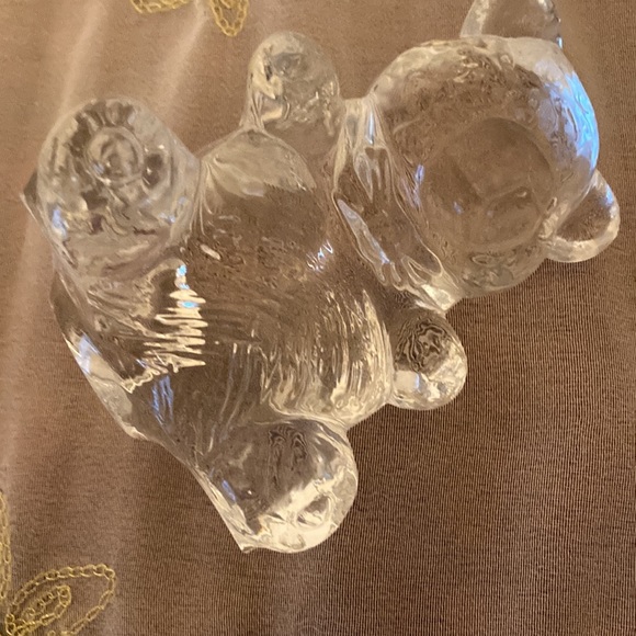Clear Glass Teddy Bear with a Bow - Picture 6 of 6